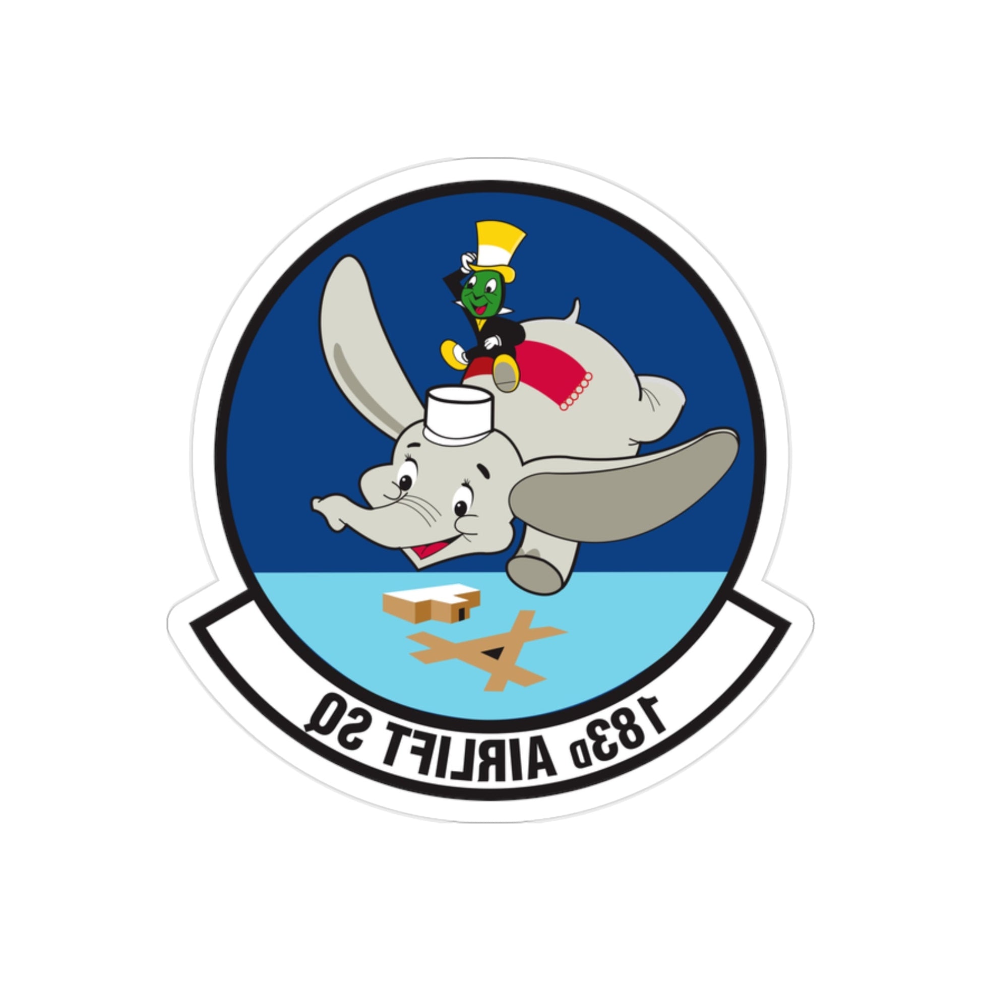 183 Airlift Squadron (U.S. Air Force) REVERSE PRINT Transparent STICKER-2" × 2"-The Sticker Space