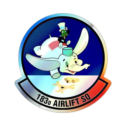 183 Airlift Squadron (U.S. Air Force) Holographic STICKER Die-Cut Vinyl Decal 3 Inch Holographic - The Sticker Space