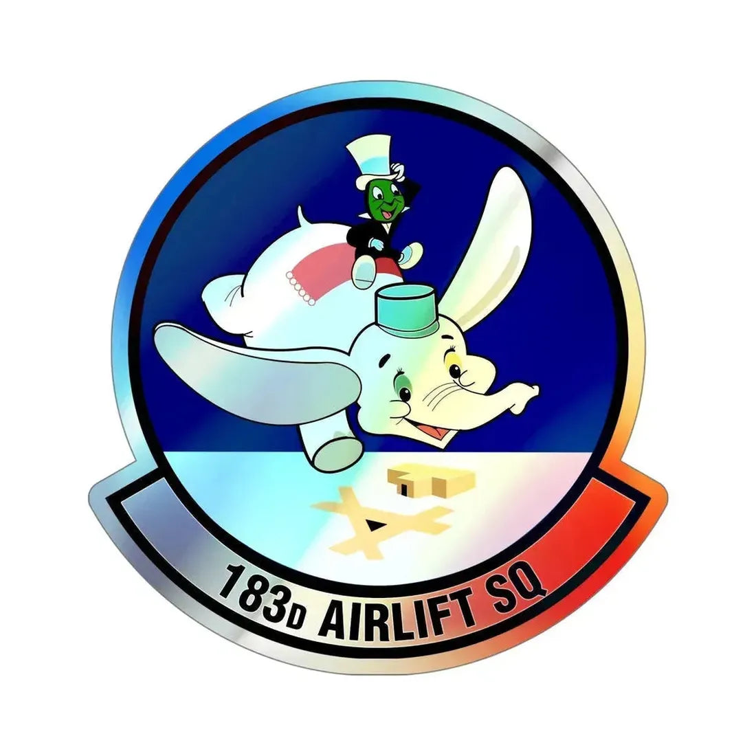 183 Airlift Squadron (U.S. Air Force) Holographic STICKER Die-Cut Vinyl Decal 5 Inch Holographic - The Sticker Space
