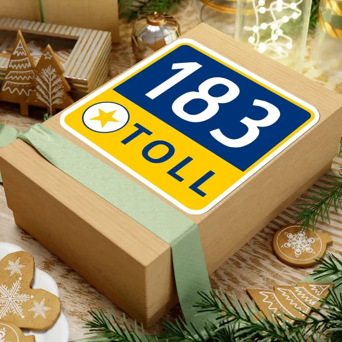 183 Toll Road free (Texas) (Road Sign) STICKER Vinyl Kiss-Cut Decal - The Sticker Space