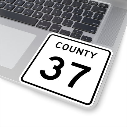 County 37 square (Minnesota) (Road Sign) STICKER Vinyl Kiss-Cut Decal