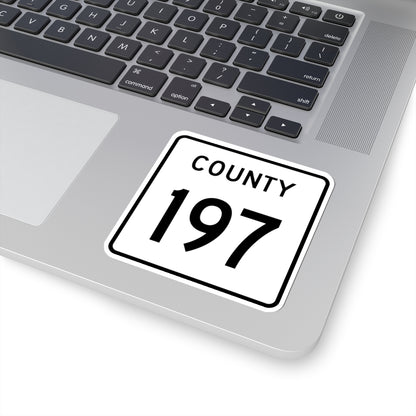 County 197 square (Minnesota) (Road Sign) STICKER Vinyl Kiss-Cut Decal