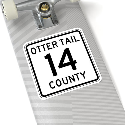 Otter Tail County Route 14 MN (Minnesota) (Road Sign) STICKER Vinyl Kiss-Cut Decal