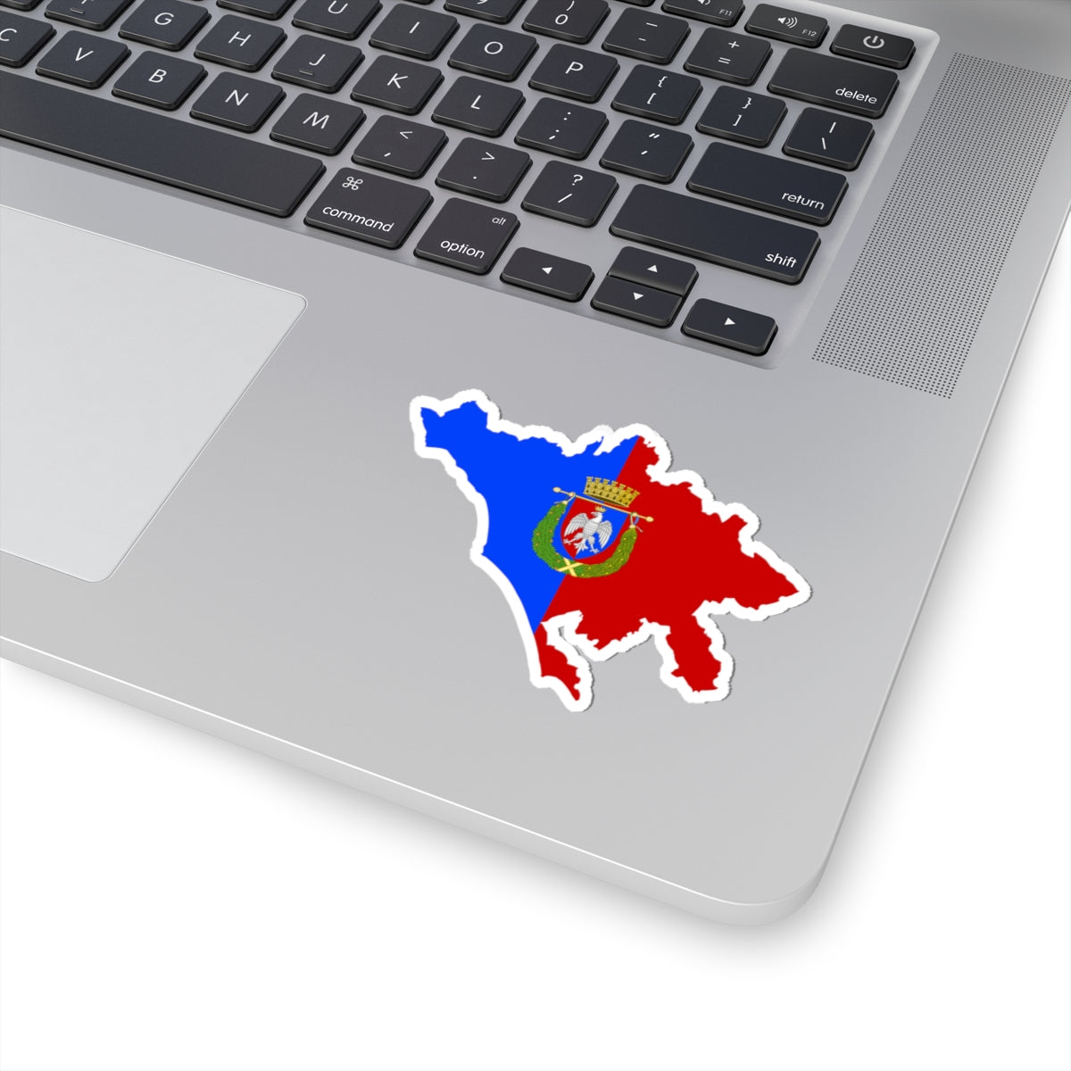 Flag map of the Province of Rome (Italy) STICKER Vinyl Kiss-Cut Decal