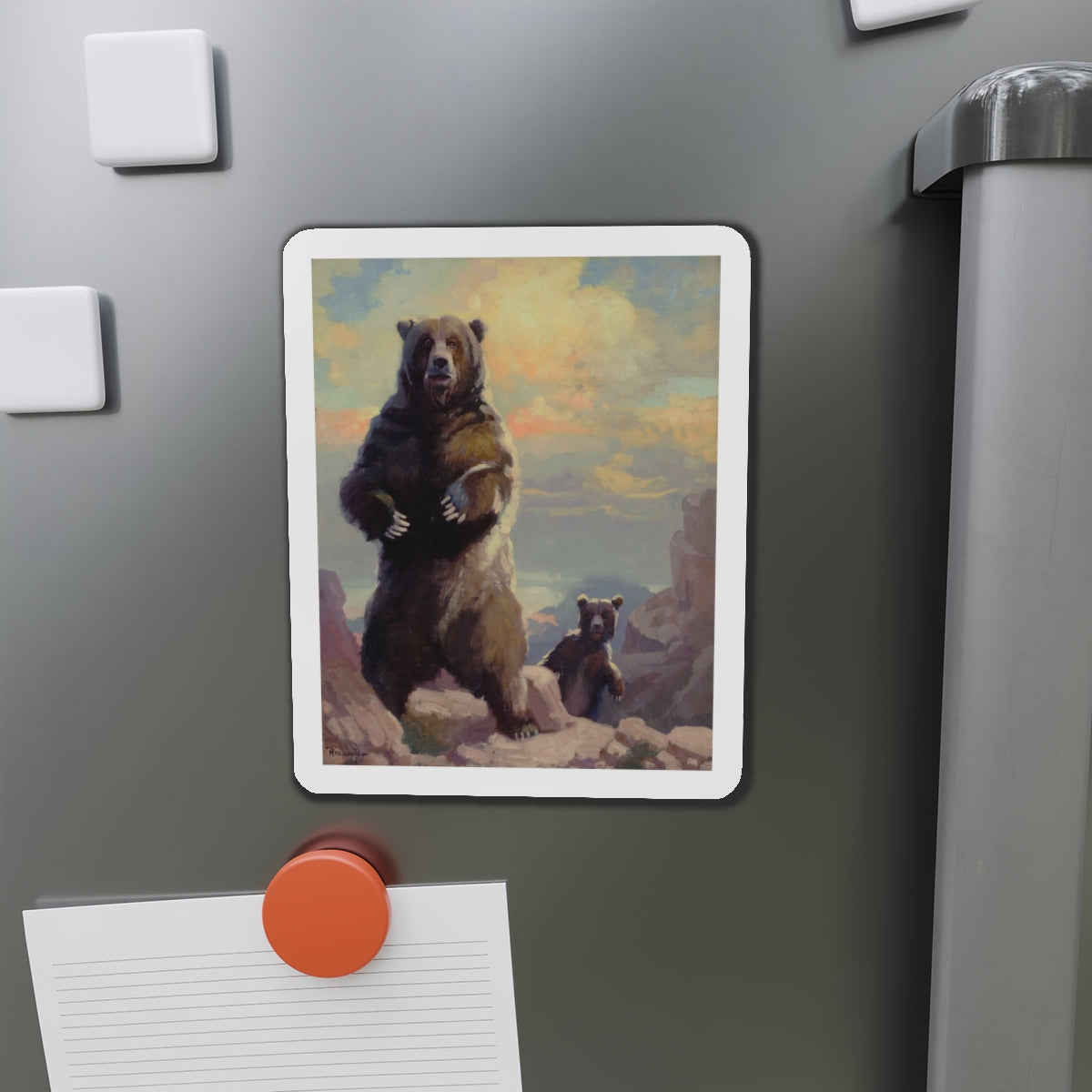 Bears (Magazine Illustration) Refrigerator Magnet-The Sticker Space