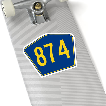 PR secondary 874 (Puerto Rico) (Road Sign) STICKER Vinyl Kiss-Cut Decal