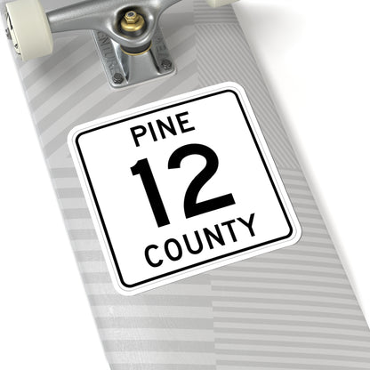 Pine County Route 12 MN (Minnesota) (Road Sign) STICKER Vinyl Kiss-Cut Decal