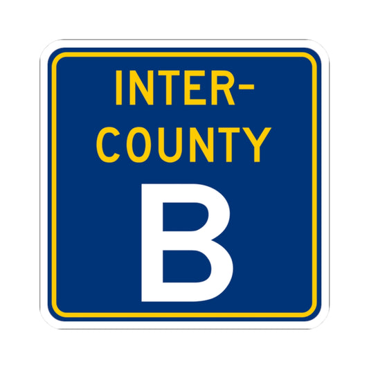 Inter County Route B MN (Minnesota) (Road Sign) STICKER Vinyl Kiss-Cut Decal
