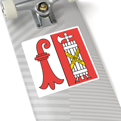 Ebauche Drapeau JU 1913 (Switzerland) STICKER Vinyl Kiss-Cut Decal