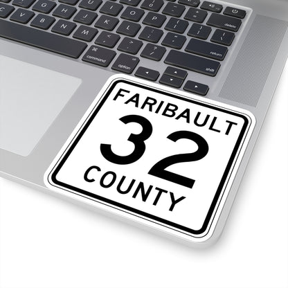 Faribault County Route 32 MN (Minnesota) (Road Sign) STICKER Vinyl Kiss-Cut Decal