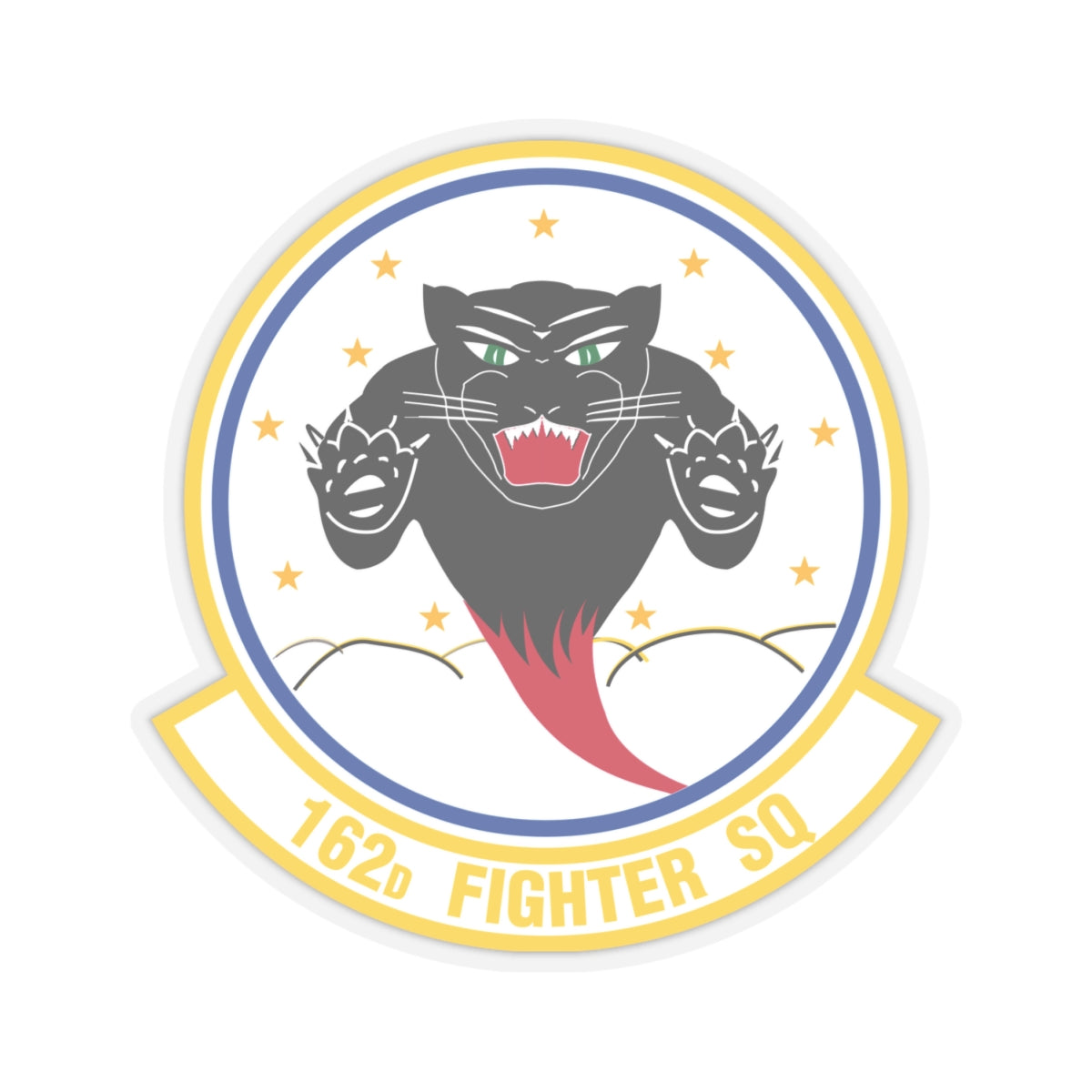 162 Fighter Squadron (U.S. Air Force) STICKER Vinyl Kiss-Cut Decal-4" × 4"-Transparent-The Sticker Space