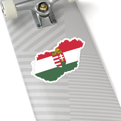 Flag-map of Hungary 1938-1939 (Hungary) STICKER Vinyl Kiss-Cut Decal