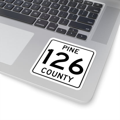 Pine County Route 126 MN (Minnesota) (Road Sign) STICKER Vinyl Kiss-Cut Decal