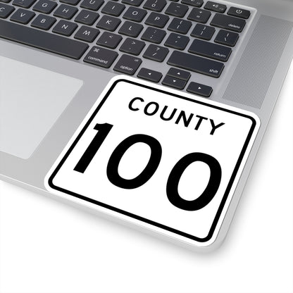 County 100 square (Minnesota) (Road Sign) STICKER Vinyl Kiss-Cut Decal