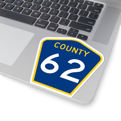 County 62 MN (Minnesota) (Road Sign) STICKER Vinyl Kiss-Cut Decal