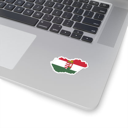 Flag-map of Hungary 1938-1939 (Hungary) STICKER Vinyl Kiss-Cut Decal