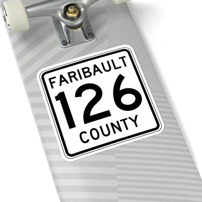 Faribault County Route 126 MN (Minnesota) (Road Sign) STICKER Vinyl Kiss-Cut Decal