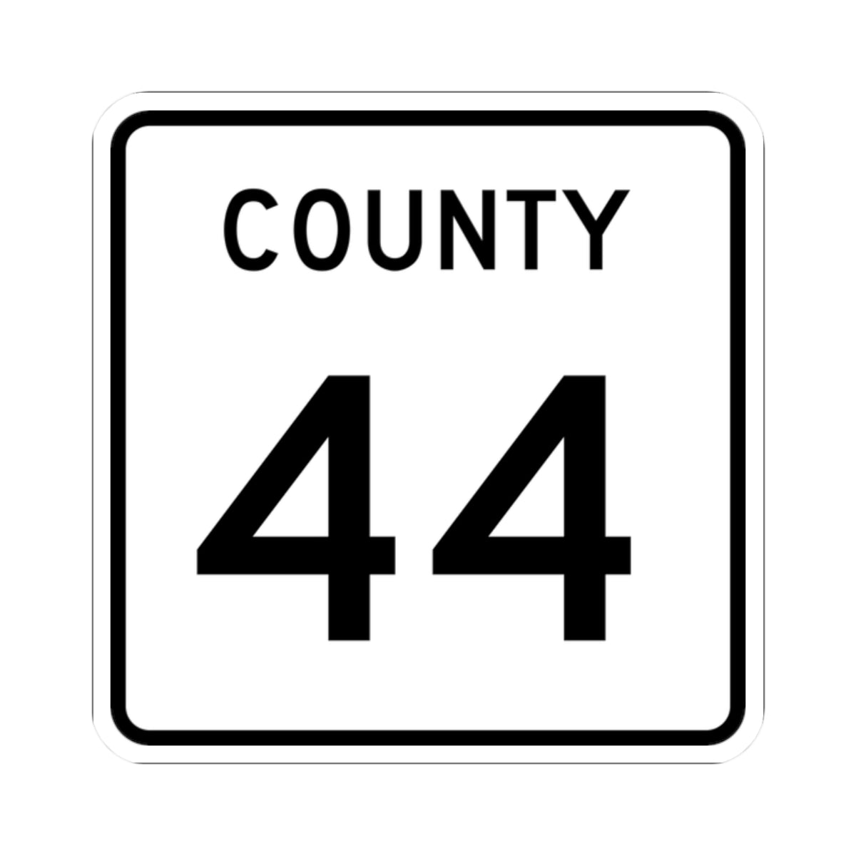 County 44 square (Minnesota) (Road Sign) STICKER Vinyl Kiss-Cut Decal