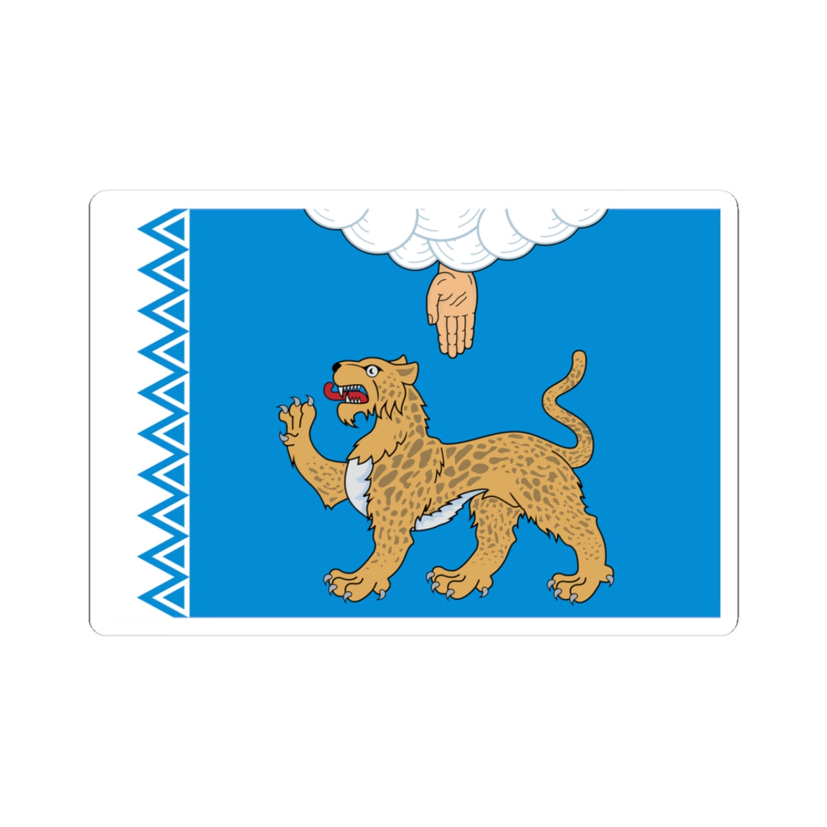 Flag of Pskov Oblast Latest version (Russia) STICKER Vinyl Kiss-Cut Decal