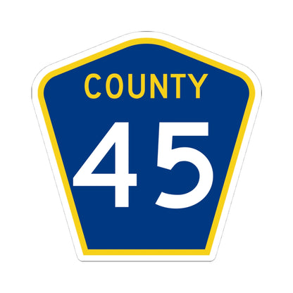 County 45 MN (Minnesota) (Road Sign) STICKER Vinyl Kiss-Cut Decal