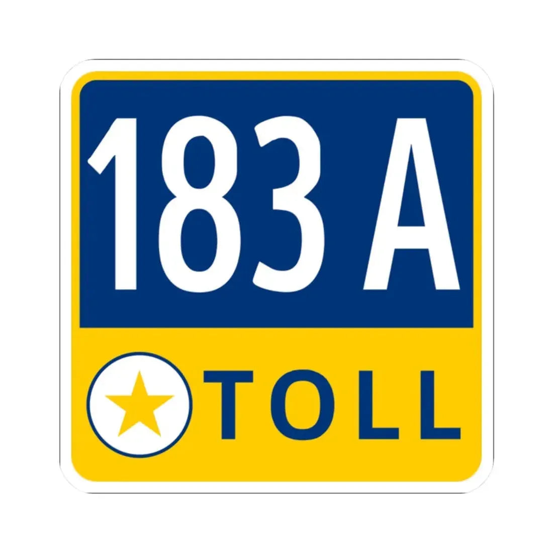 183A Toll Road free (Texas) (Road Sign) STICKER Vinyl Kiss-Cut Decal 2 Inch White - The Sticker Space