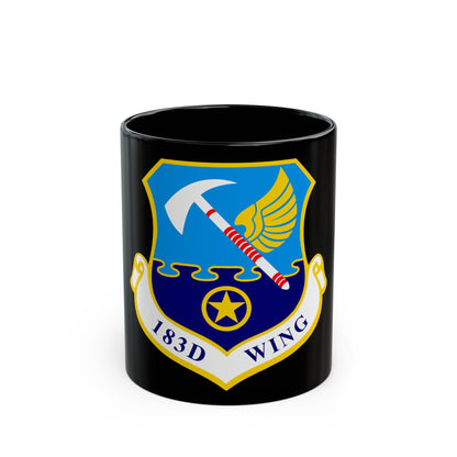 183d Wing emblem (U.S. Air Force) Black Coffee Mug-11oz-The Sticker Space