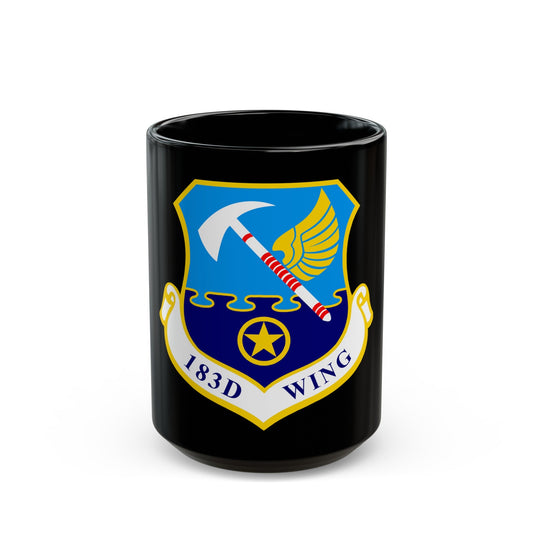 183d Wing emblem (U.S. Air Force) Black Coffee Mug-15oz-The Sticker Space