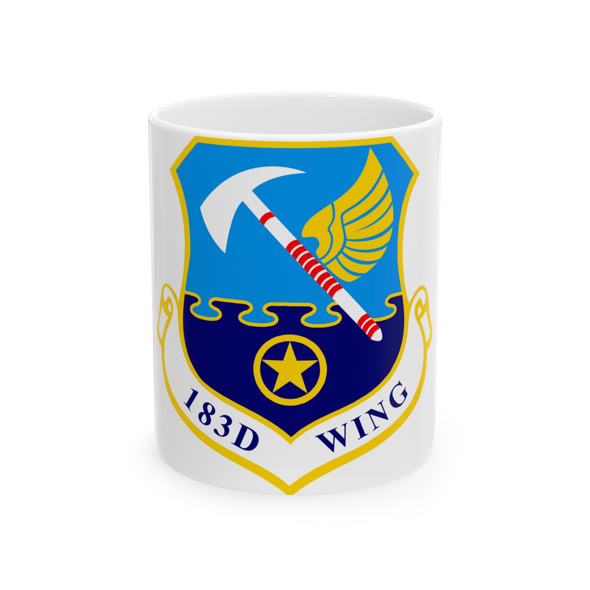 183d Wing emblem (U.S. Air Force) White Coffee Mug-11oz-The Sticker Space