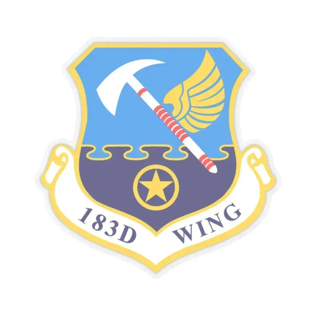 183d Wing emblem (U.S. Air Force) STICKER Vinyl Kiss-Cut Decal 2 Inch Transparent - The Sticker Space