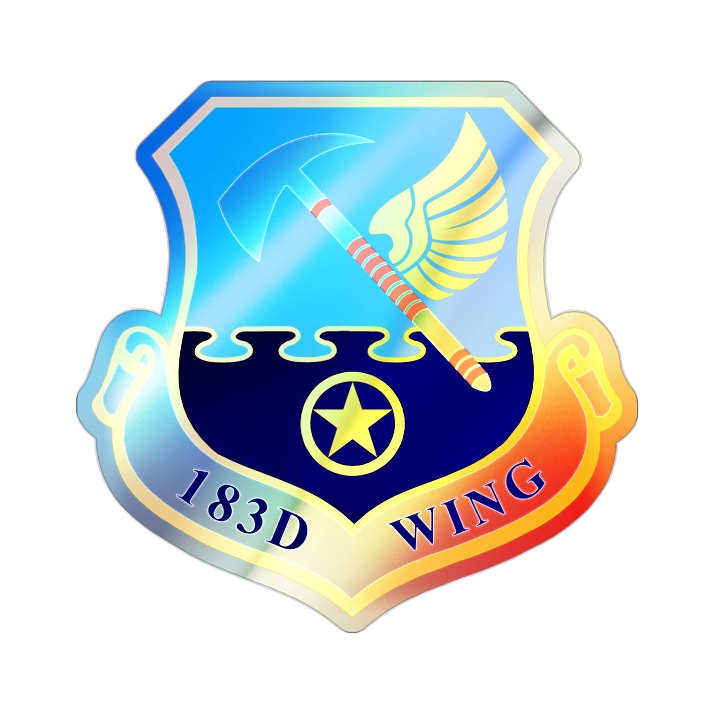 183d Wing (U.S. Air Force) Holographic STICKER Die-Cut Vinyl Decal-2 Inch-The Sticker Space