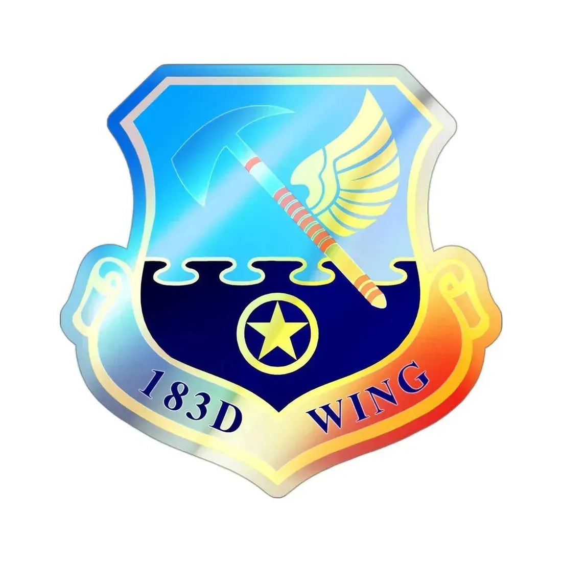 183d Wing (U.S. Air Force) Holographic STICKER Die-Cut Vinyl Decal 3 Inch Holographic - The Sticker Space