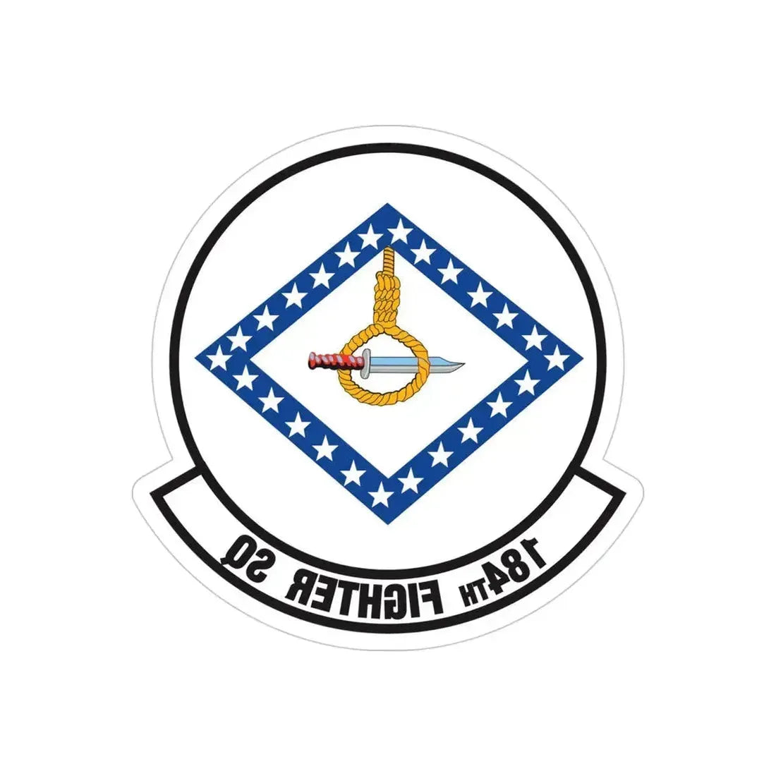 184 Fighter Squadron (U.S. Air Force) REVERSE PRINT Transparent Die-Cut STICKER 4 Inch Die-Cut Transparent - The Sticker Space