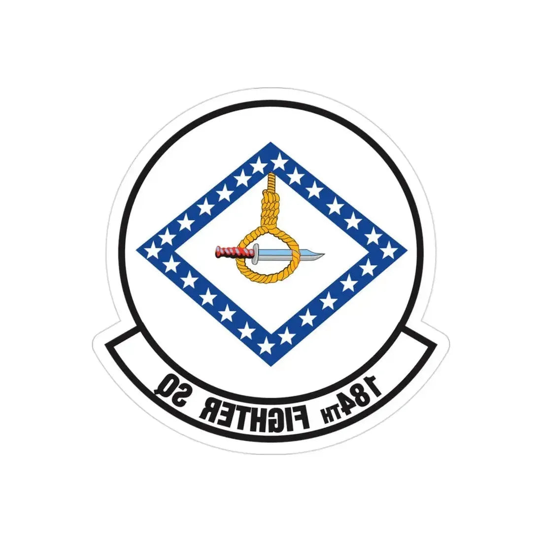 184 Fighter Squadron (U.S. Air Force) REVERSE PRINT Transparent Die-Cut STICKER - The Sticker Space