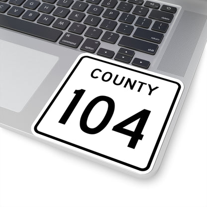 County 104 square (Minnesota) (Road Sign) STICKER Vinyl Kiss-Cut Decal