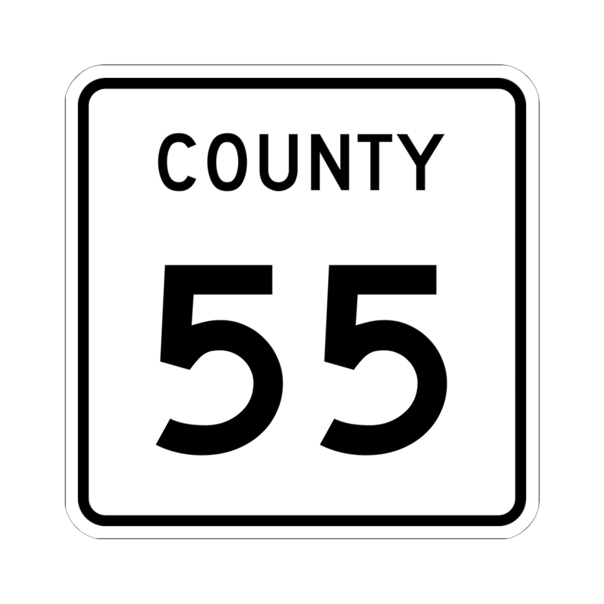 County 55 square (Minnesota) (Road Sign) STICKER Vinyl Kiss-Cut Decal