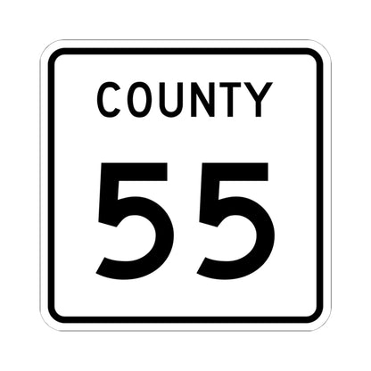 County 55 square (Minnesota) (Road Sign) STICKER Vinyl Kiss-Cut Decal