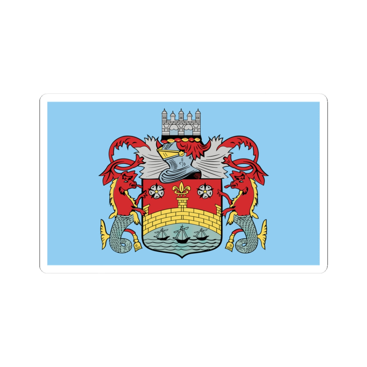 Cambridge City Council Flag (England) STICKER Vinyl Kiss-Cut Decal