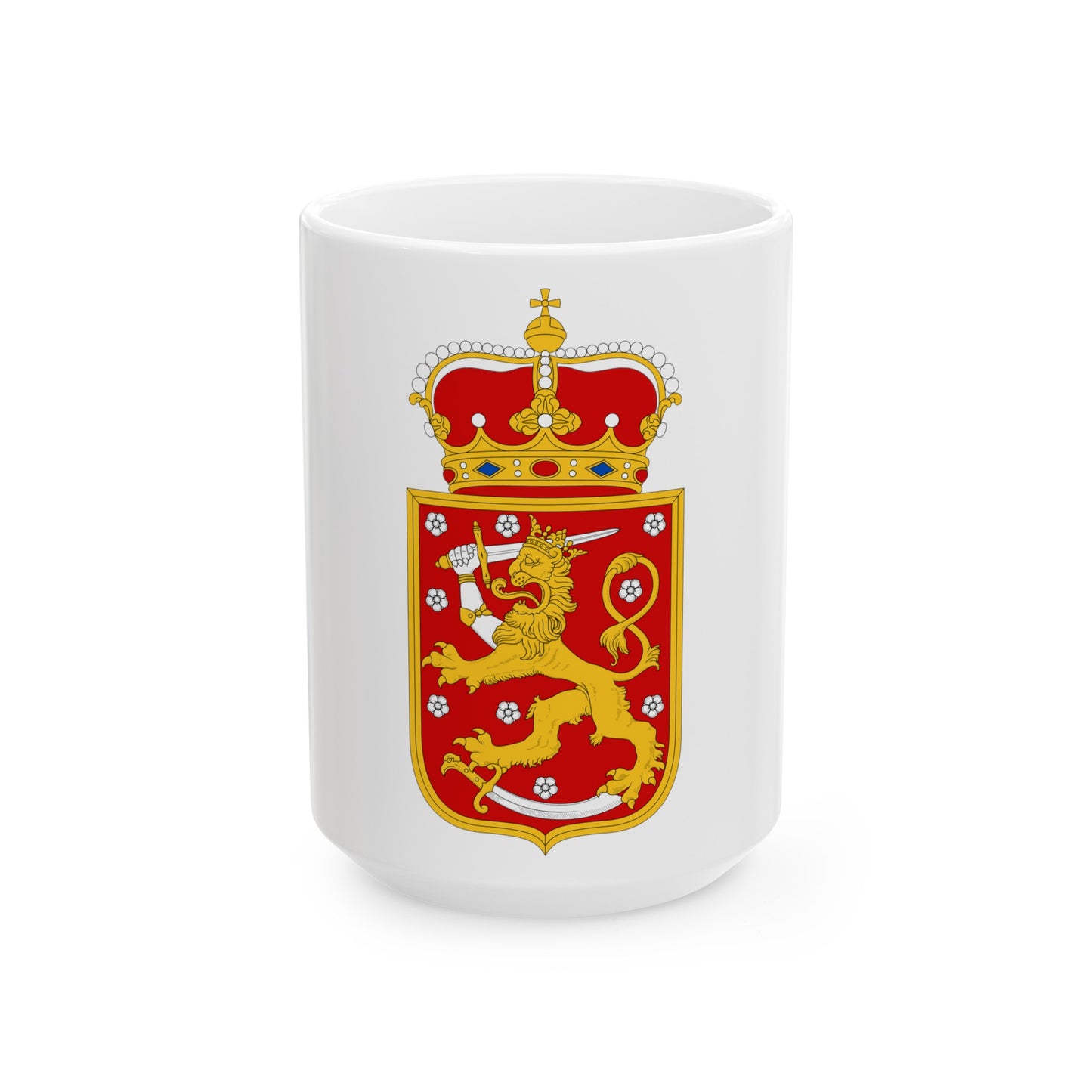 Coat of arms of Finland 1918 - White Coffee Mug-15oz-The Sticker Space