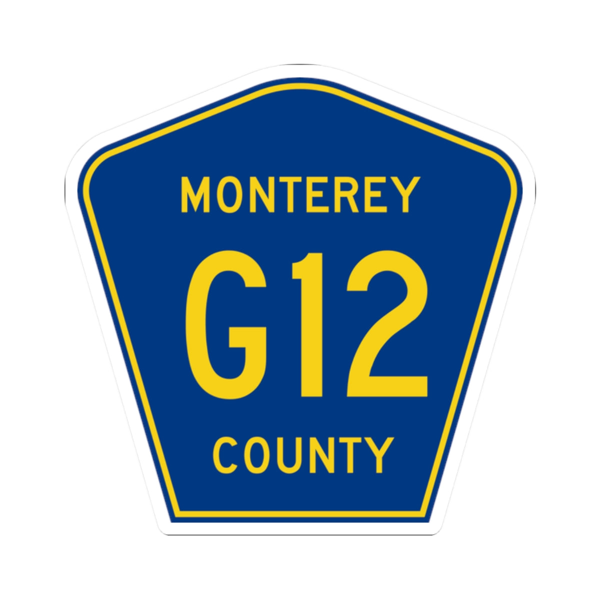 Monterey County G12 (California) (Road Sign) STICKER Vinyl Kiss-Cut Decal
