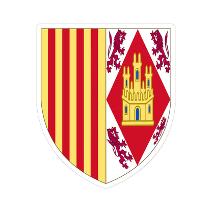 Arms of Eleanor of Alburquerque Queen of Aragon (Spain) (Coat of Arms) STICKER Vinyl Kiss-Cut Decal