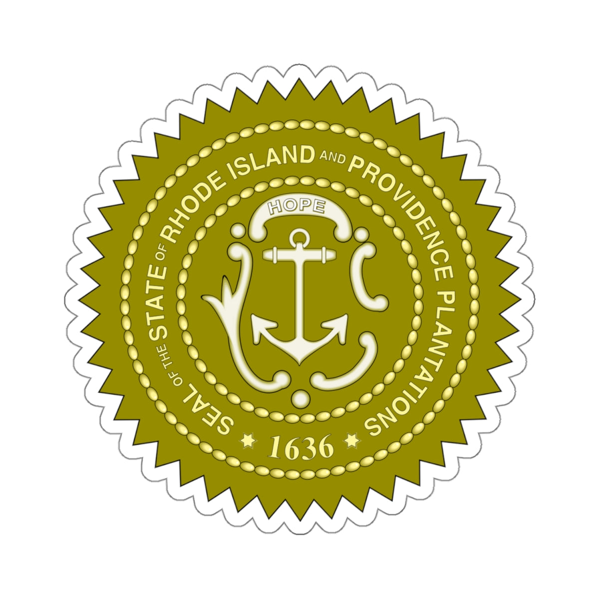 Rhode Island State Seal 2 - STICKER Vinyl Kiss-Cut Decal