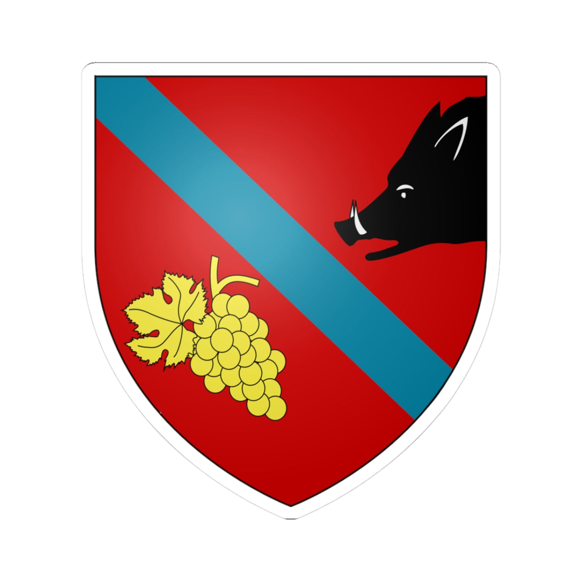 Azzaba CoA French Algeria (Algeria) (Coat of Arms) STICKER Vinyl Kiss-Cut Decal