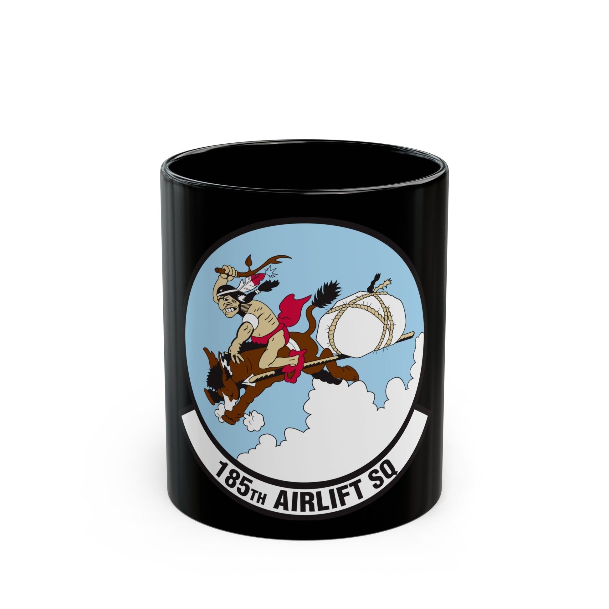 185 Airlift Squadron (U.S. Air Force) Black Coffee Mug-11oz-The Sticker Space