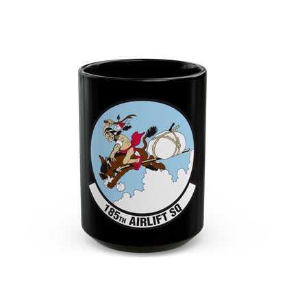 185 Airlift Squadron (U.S. Air Force) Black Coffee Mug-15oz-The Sticker Space