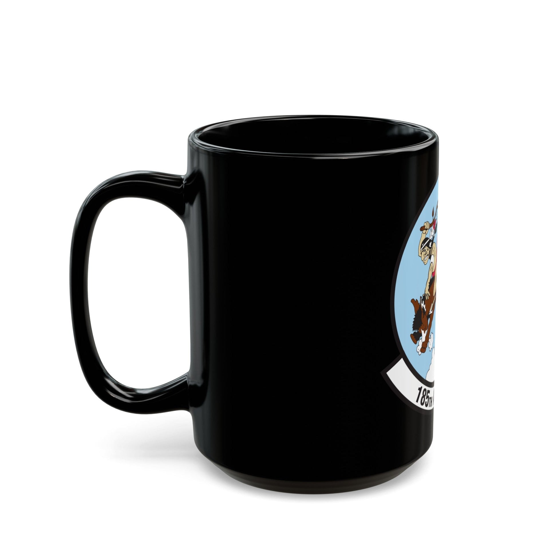 185 Airlift Squadron (U.S. Air Force) Black Coffee Mug-The Sticker Space