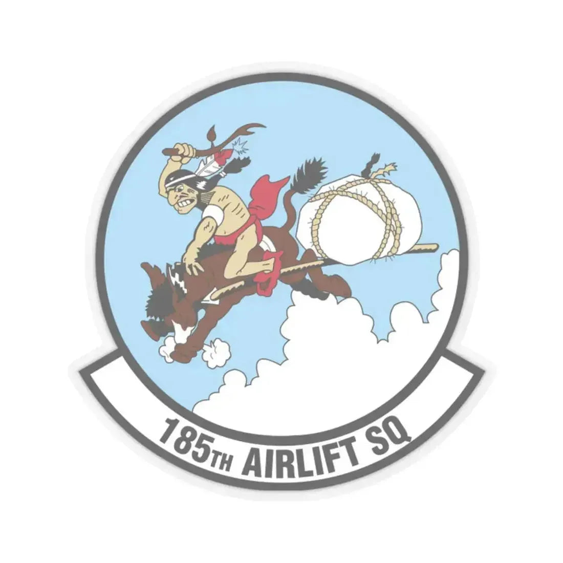 185 Airlift Squadron (U.S. Air Force) STICKER Vinyl Kiss-Cut Decal 2 Inch Transparent - The Sticker Space