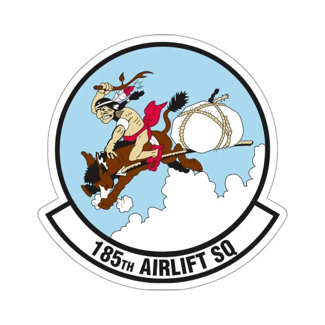 185 Airlift Squadron (U.S. Air Force) STICKER Vinyl Kiss-Cut Decal 3 Inch White - The Sticker Space
