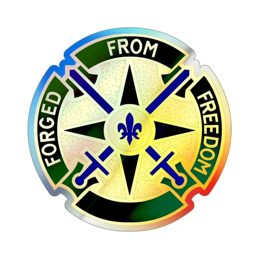 185 Military Police Battalion (U.S. Army) Holographic STICKER Die-Cut Vinyl Decal 4 Inch Holographic - The Sticker Space