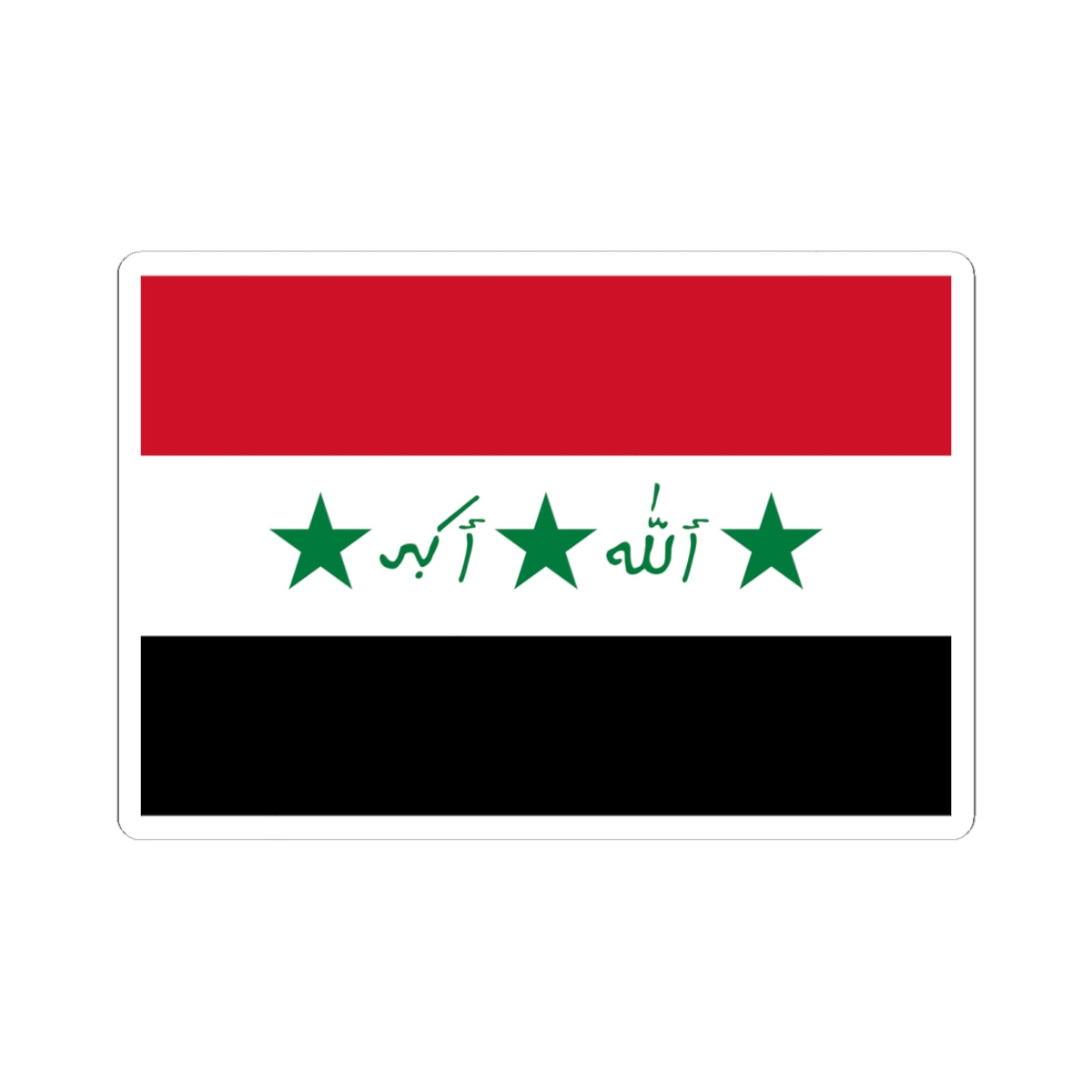 Flag of Iraq 1991-2004 Alternate (Iraq) STICKER Vinyl Kiss-Cut Decal