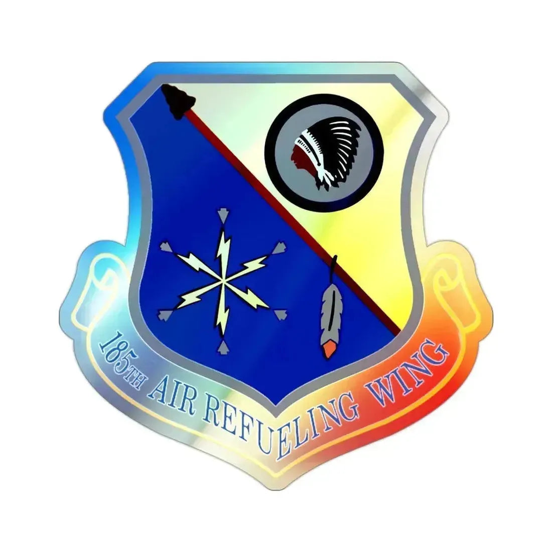 185th Air Refueling Wing (U.S. Air Force) Holographic STICKER Die-Cut Vinyl Decal 2 Inch Holographic - The Sticker Space